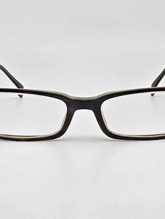 Prada VPR 02F 5AY-1O1 Havana on Crystal Olive Rectangular Eyeglasses Frame Italy main image 12